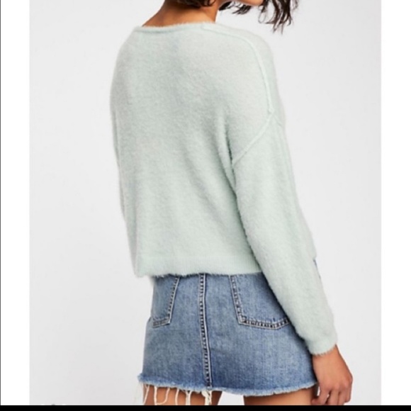 FREE PEOPLE | Princess V Neck Fuzzy Sweater New! - Picture 3 of 8